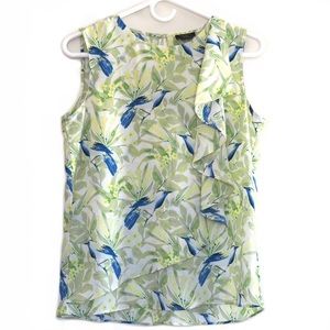Ann Taylor Factory Bird Printed Sleeveless Blouse